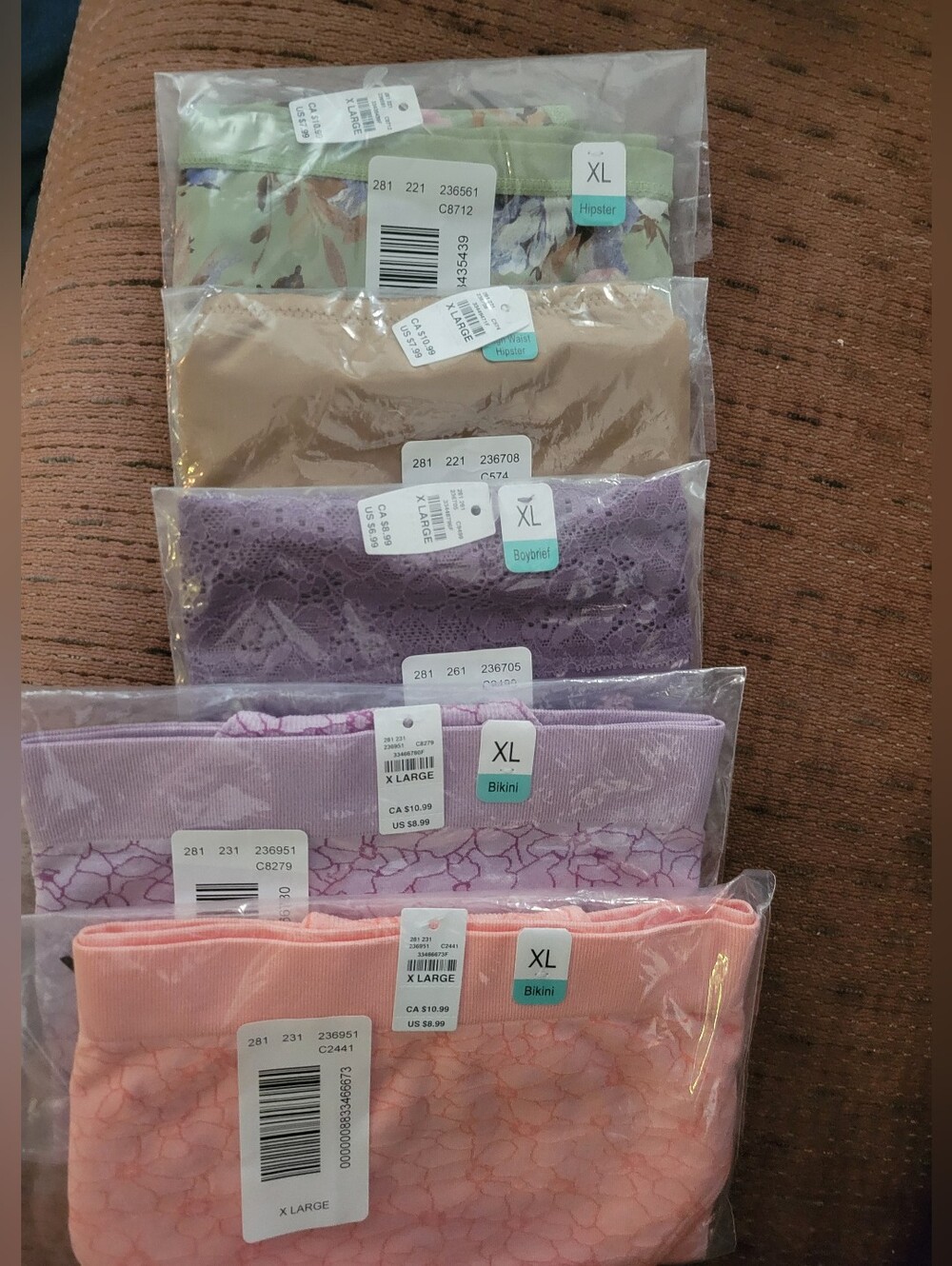 5 PAIR Maurices Panties- Size XL- Various Patterns/Styles (see description)- NWT